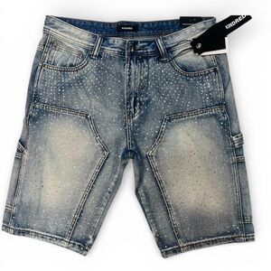 Sz 34 KD RHINESTONE DENIM SHORTS